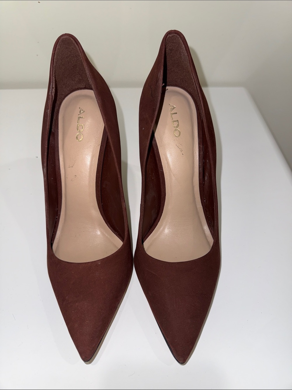 Aldo Women's Pointed Suede Heels in Burgundy